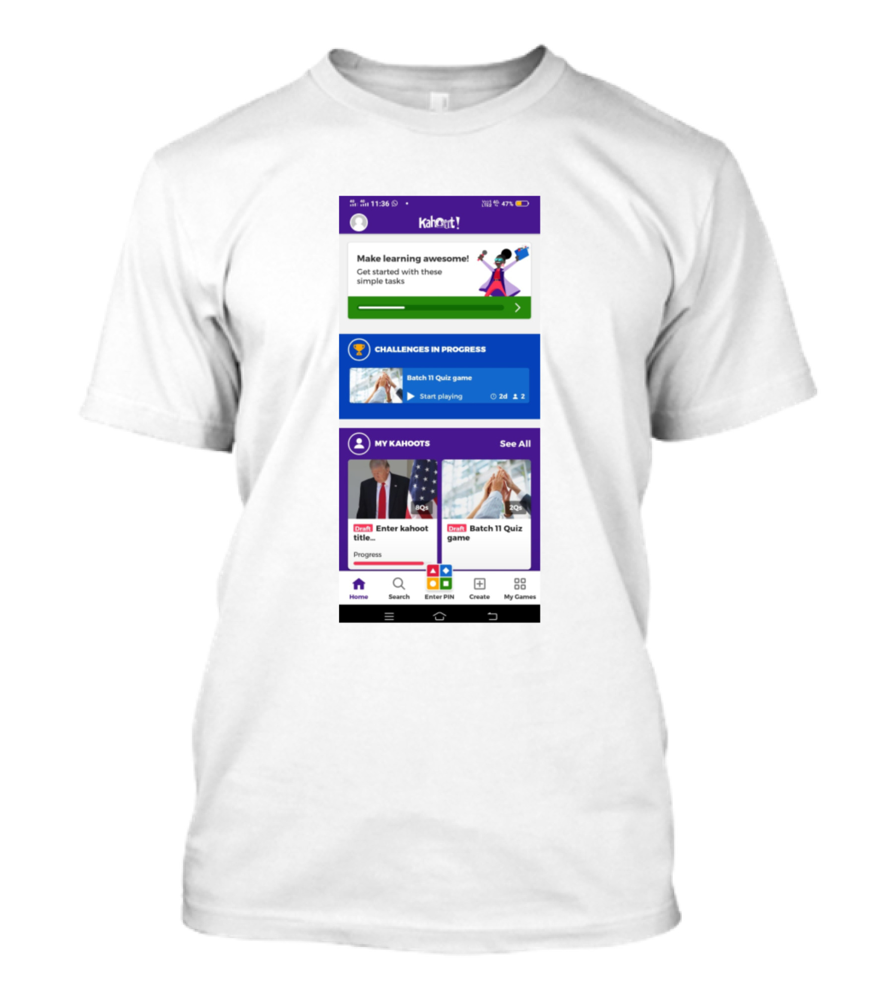 Kahoot Learning Challenges And Quiz Games Collection T-Shirt