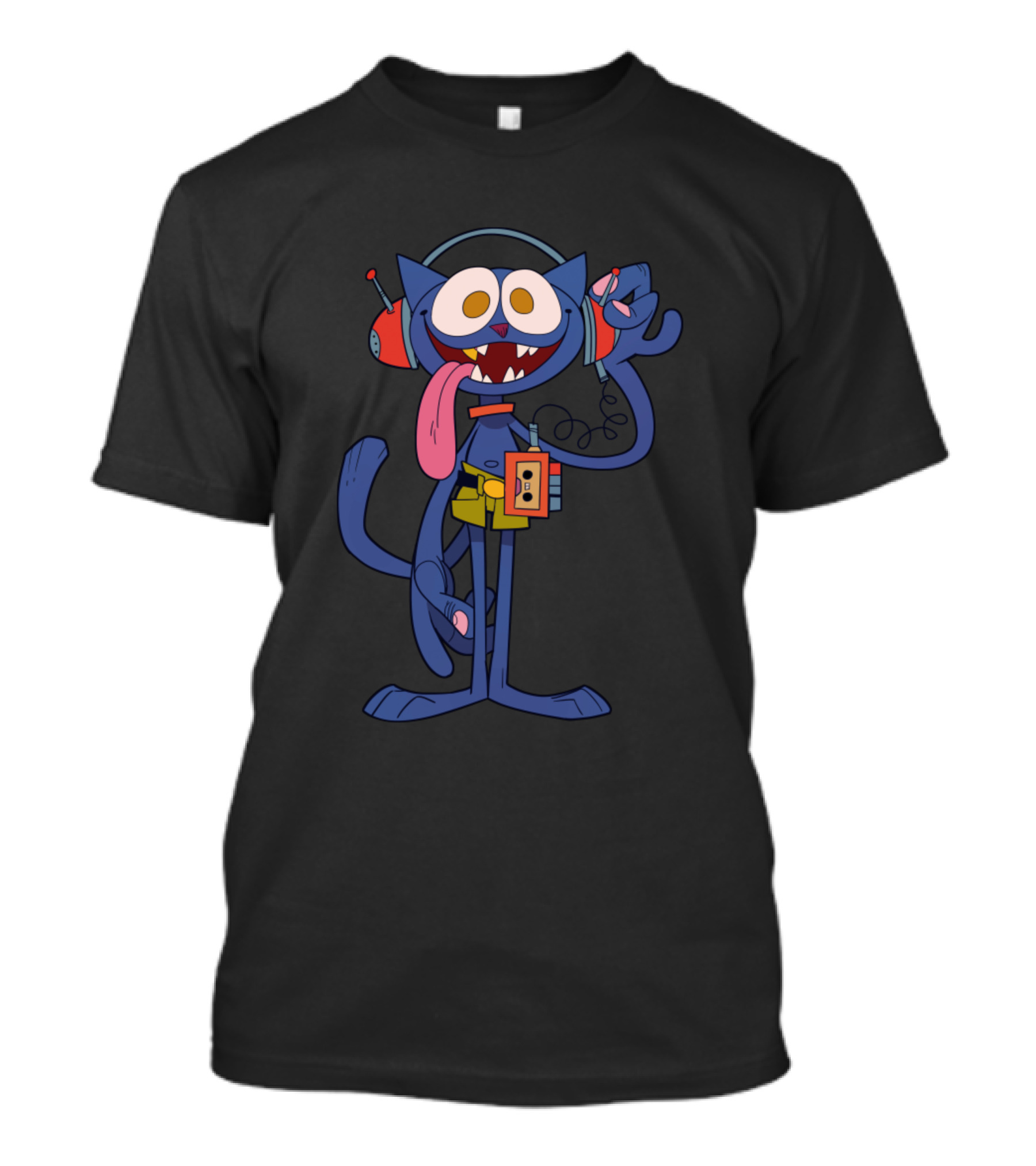 Radio Cat Retro Headphone Cassette Player Cartoon T-Shirt