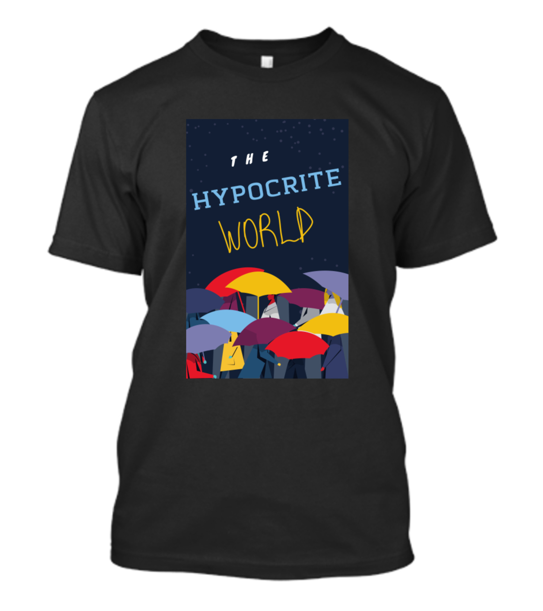 The Hypocrite World Colorful Umbrellas Crowd T-Shirt