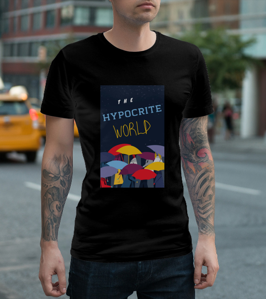 The Hypocrite World Colorful Umbrellas Crowd T-Shirt