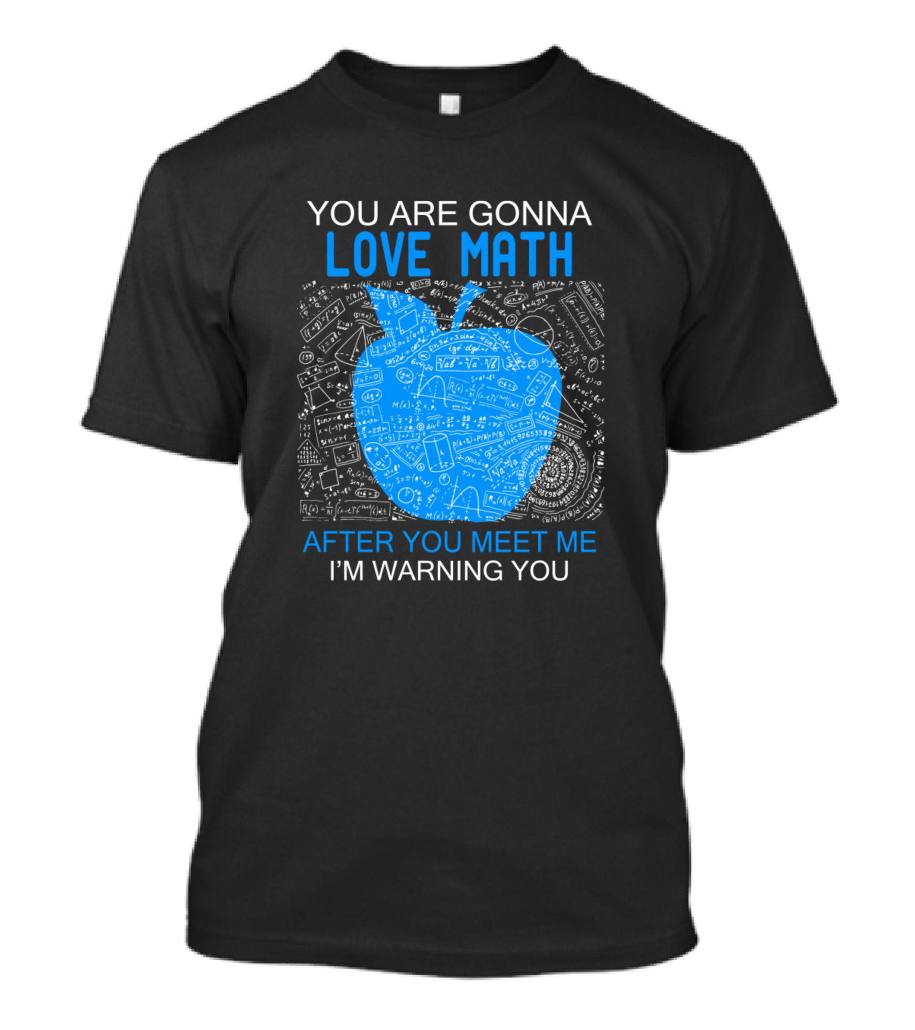 You Are Gonna Love Math After You Meet Me I'm Warning You Apple Chalkboard Math Formulas T-Shirt