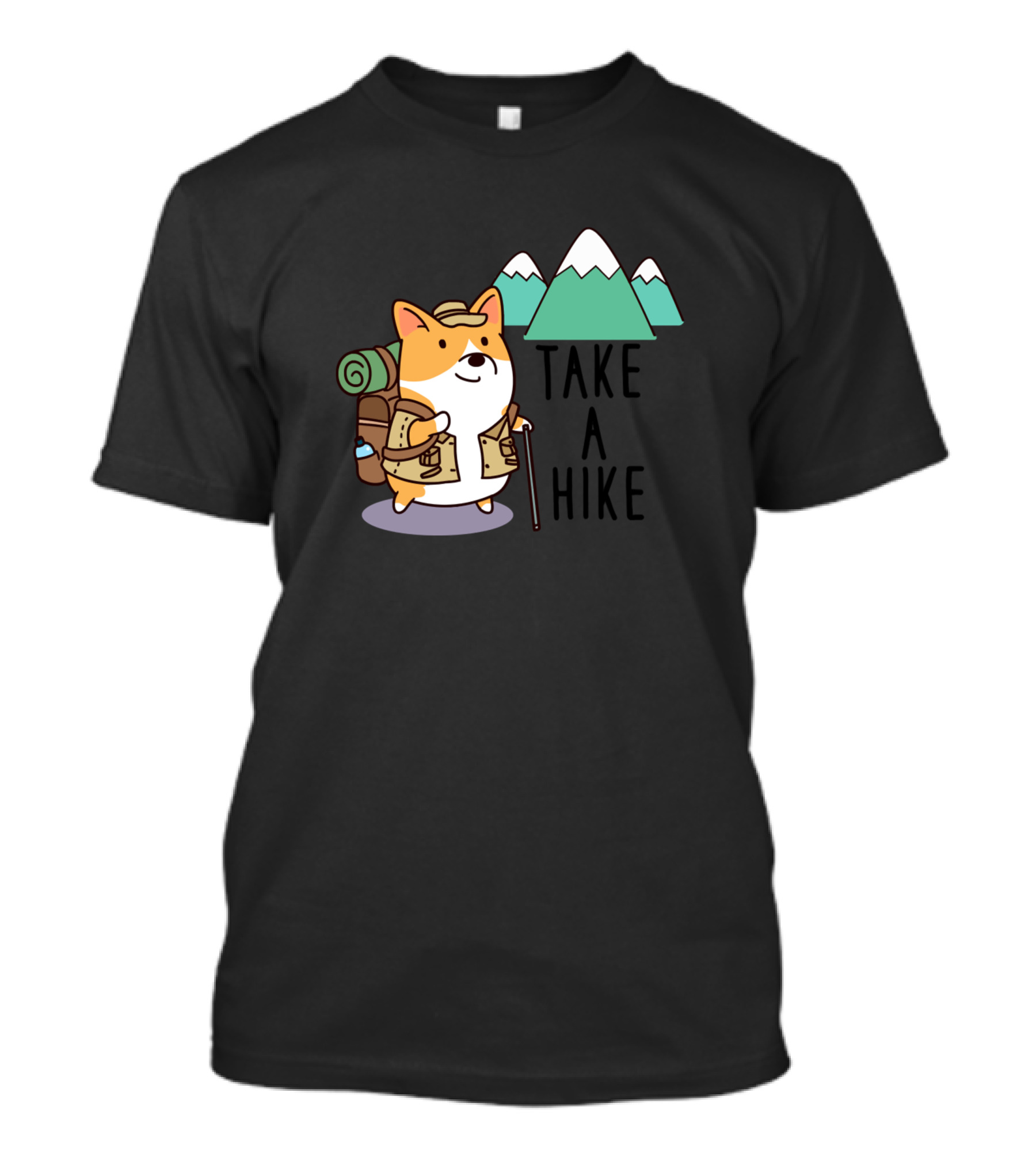 Take A Hike Corgi With Backpack And Mountains T-Shirt