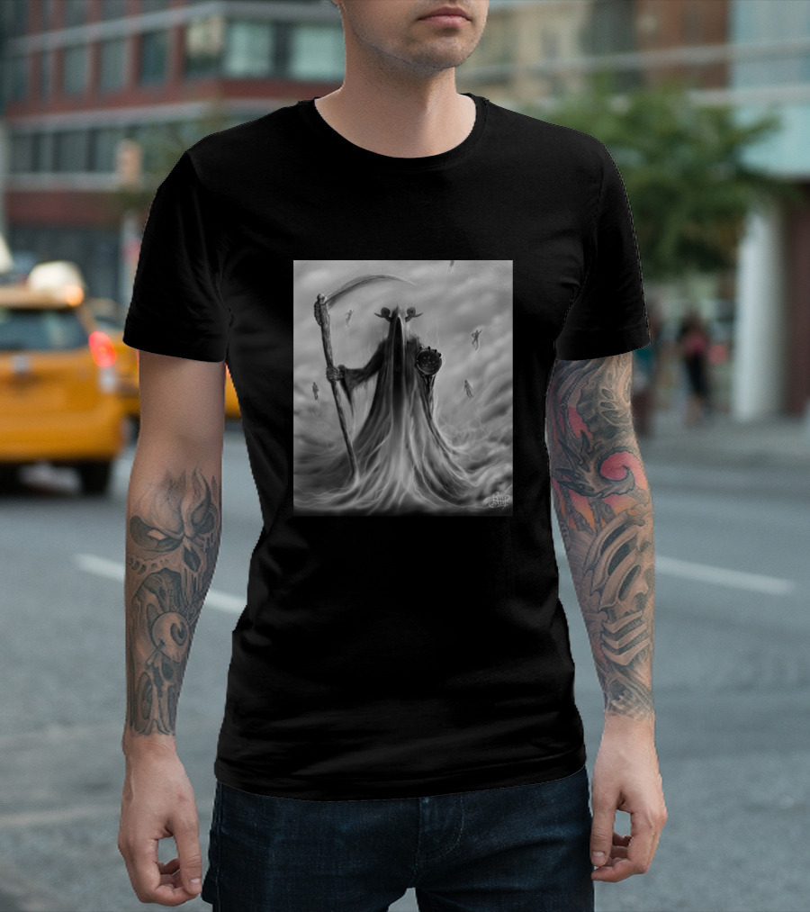 Grim Reaper Scythe Ghostly Figures T-Shirt
