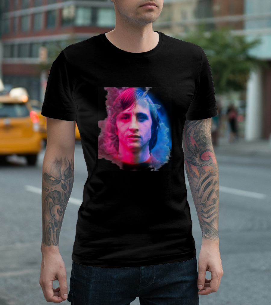 Johan Cruyff Iconic Portrait Neon T-Shirt