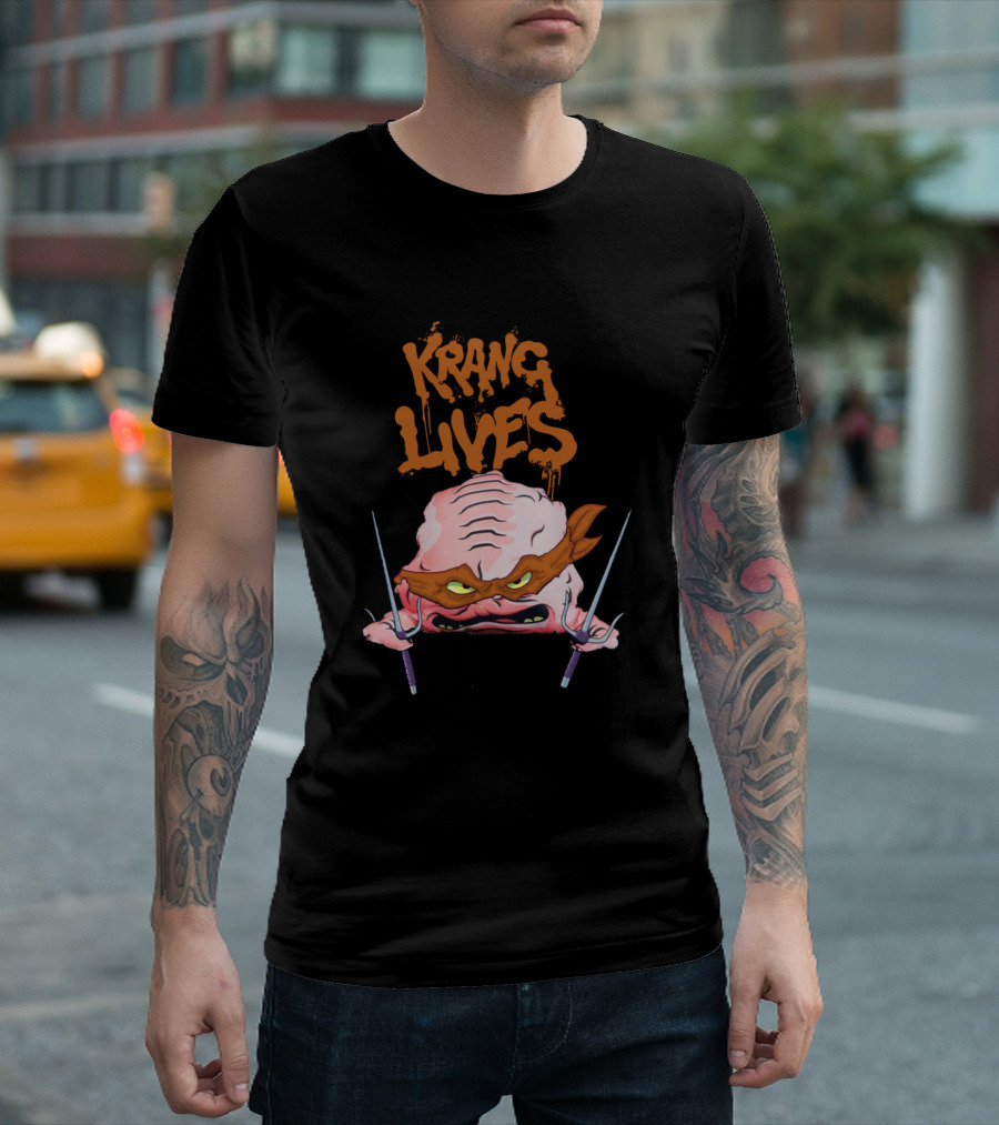 Krang Lives Ninja Turtle Villain with Weapons T-Shirt
