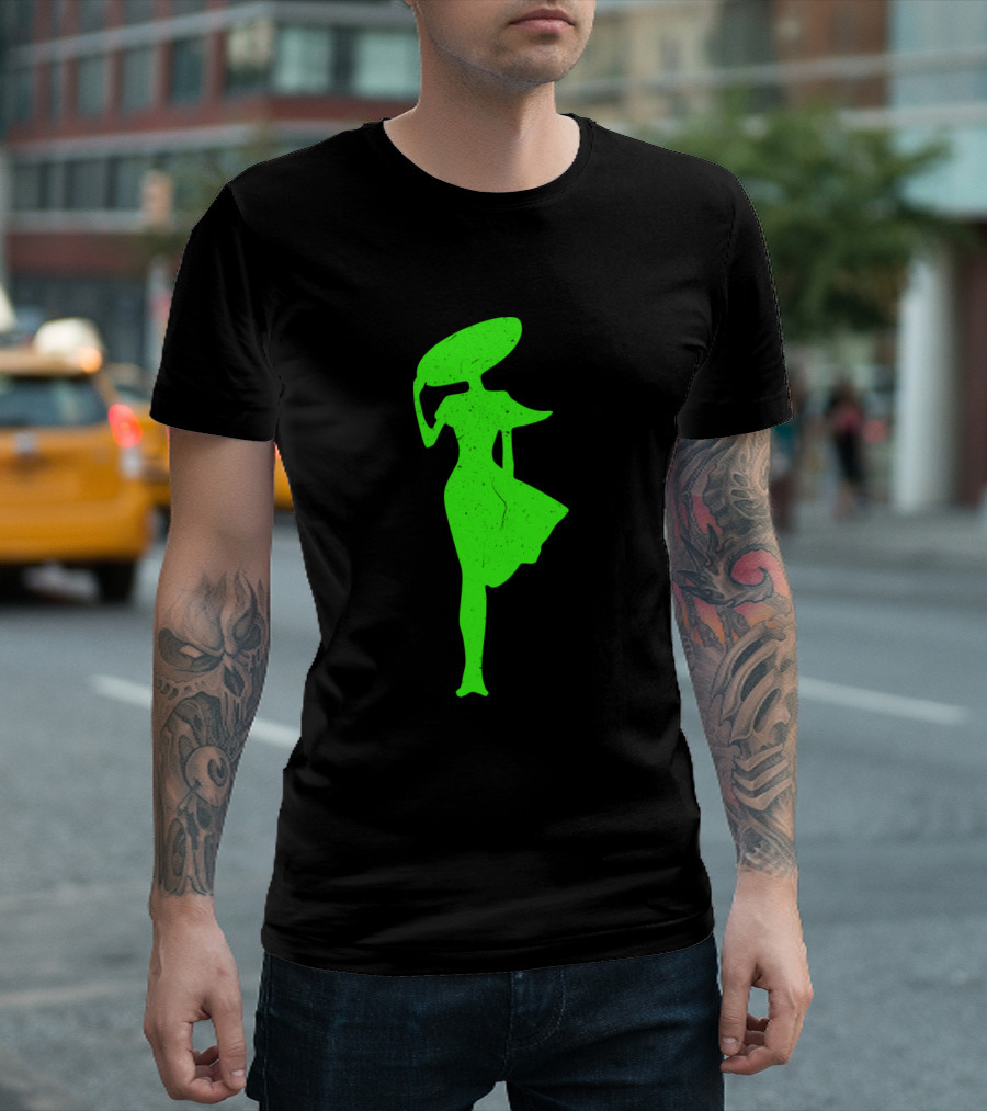 Lady In The Wind Green T-Shirt