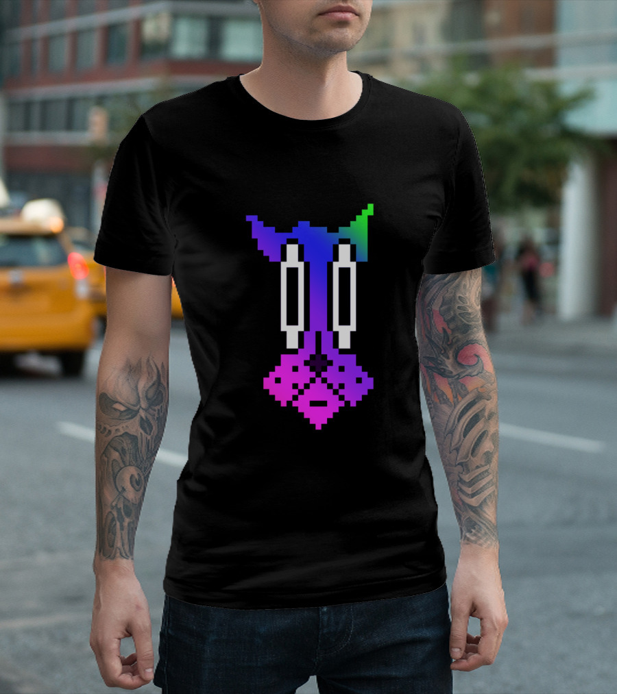 Rainbow Pixel Dog T-Shirt
