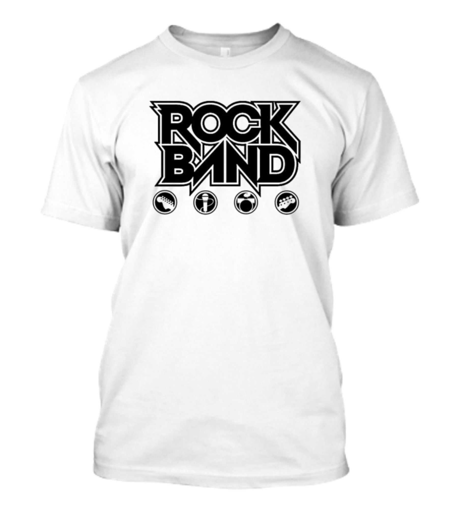 ROCK BAND Video Game Iconic Instruments Symbols T-Shirt