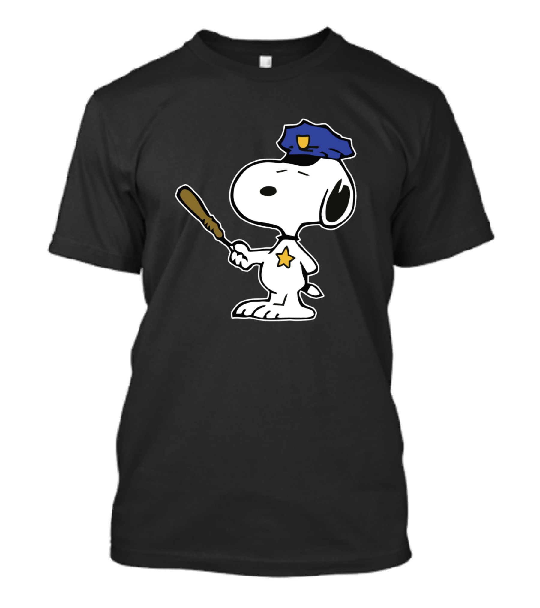 Snoopy Police Officer Badge Hat And Baton T-Shirt