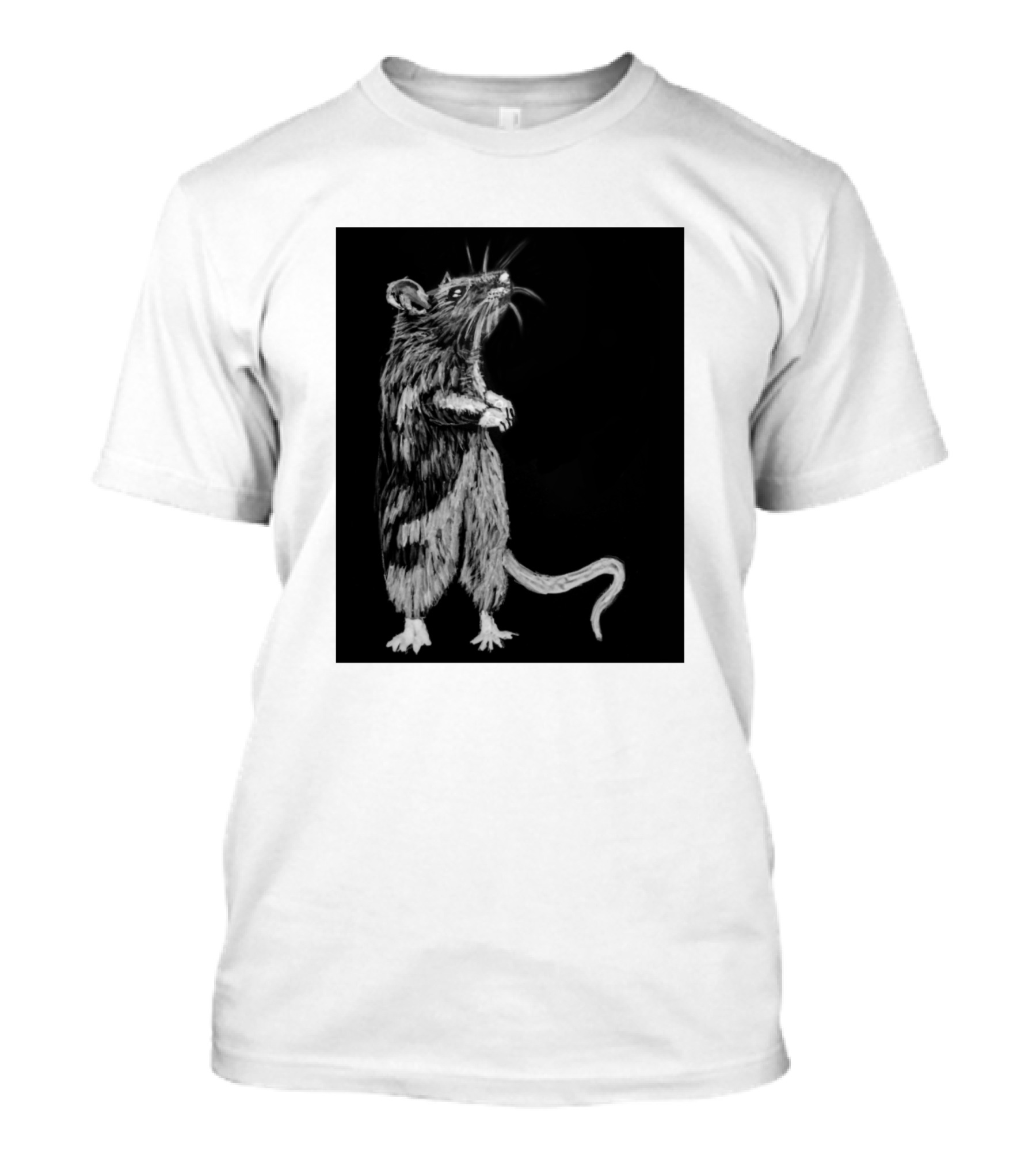 Whiskers Black And White Rodent T-Shirt