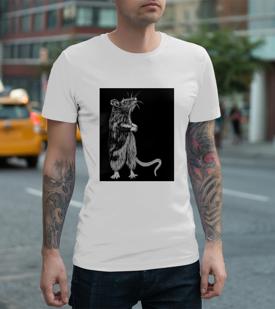 Whiskers Black And White Rodent T-Shirt