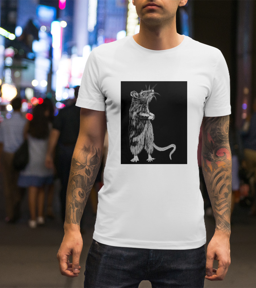 Whiskers Black And White Rodent T-Shirt