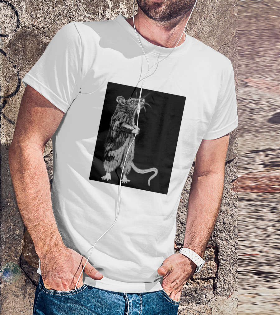 Whiskers Black And White Rodent T-Shirt