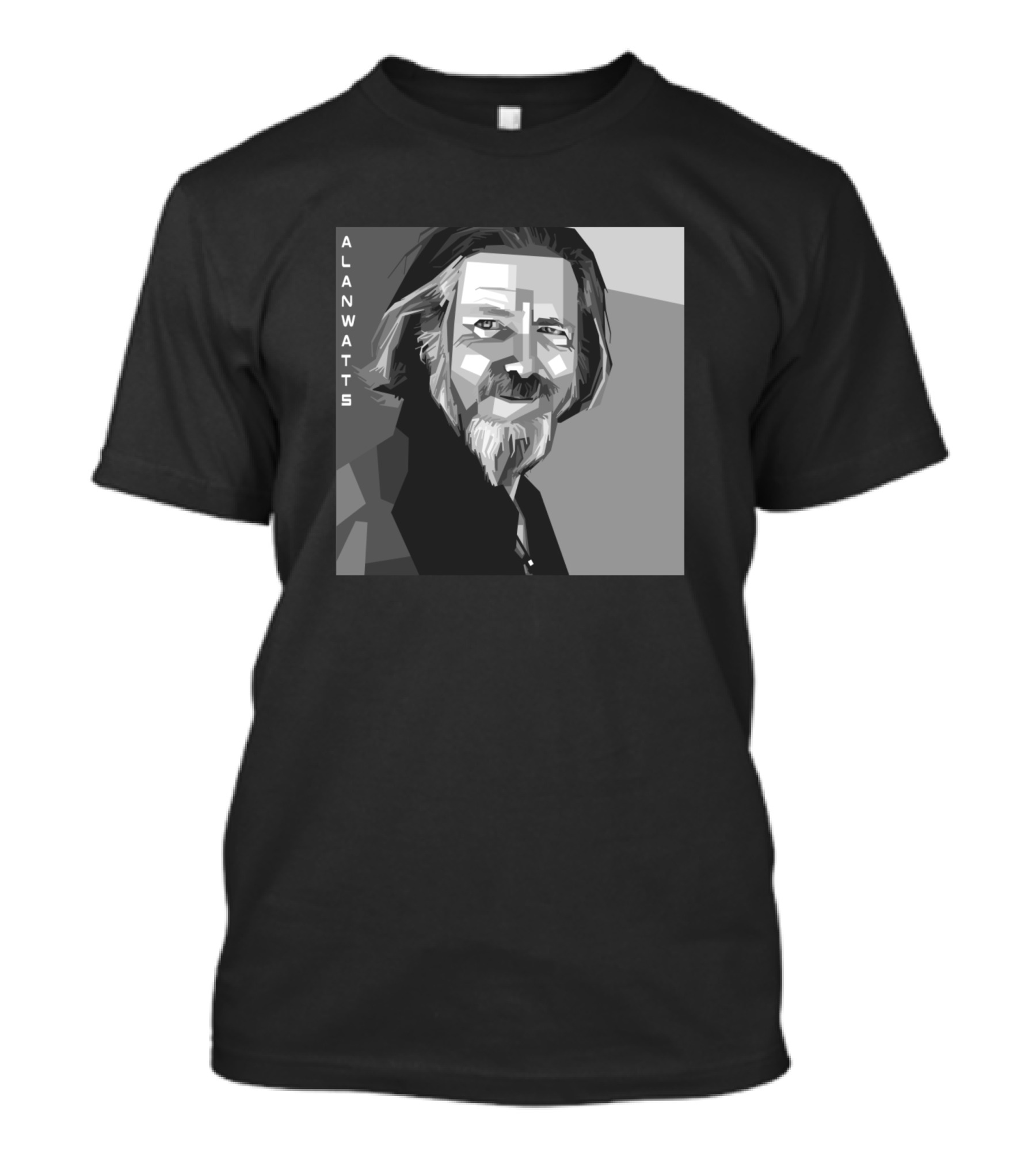 ALAN WATTS Black And White Geometric T-Shirt