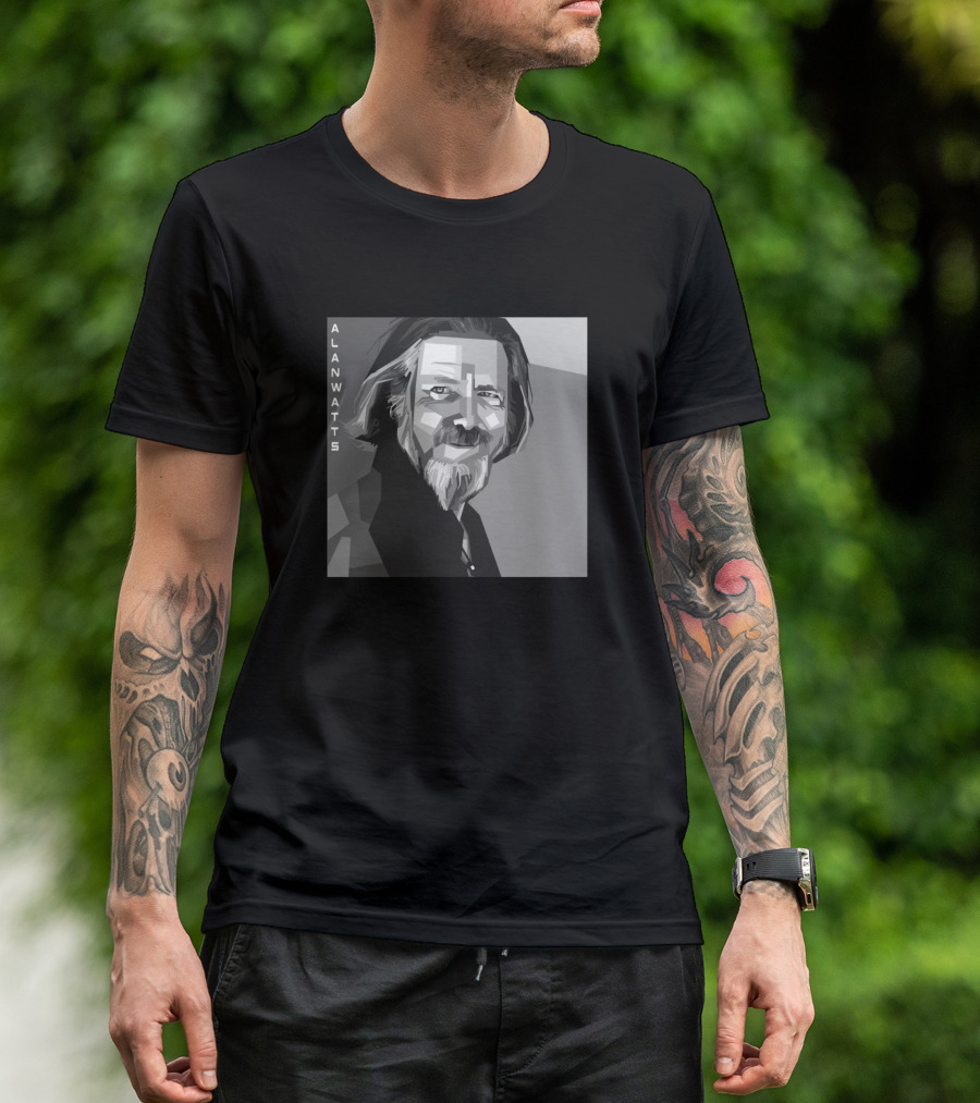 ALAN WATTS Black And White Geometric T-Shirt