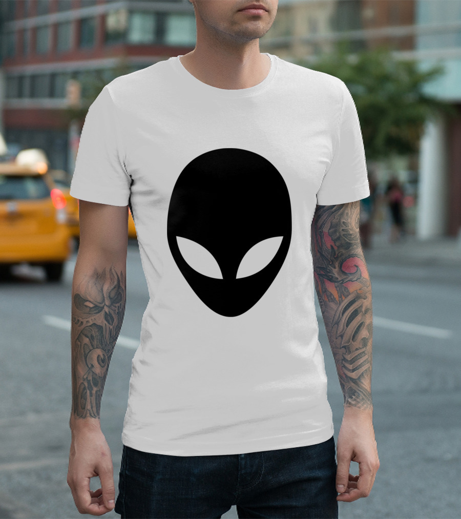 Alien Black Head Mask Silhouette Face T-Shirt