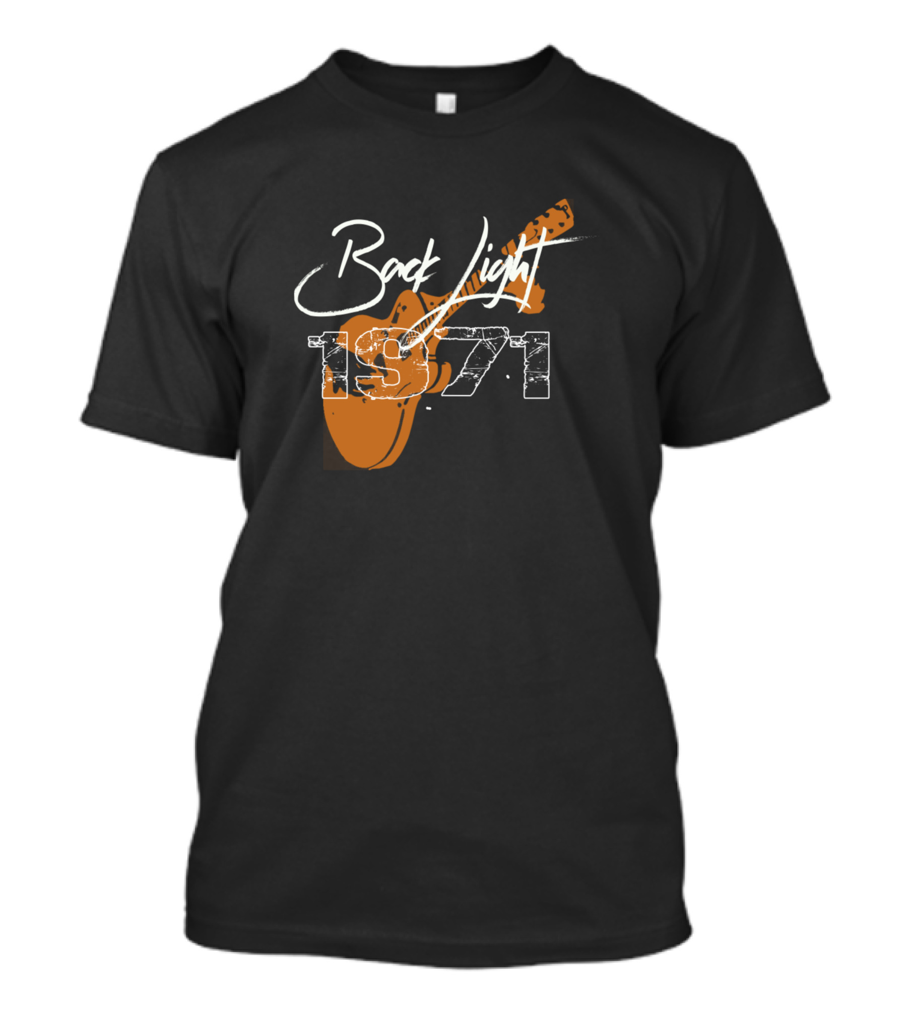 Back Light 1971 Distressed Guitar Rock Concert T-Shirt