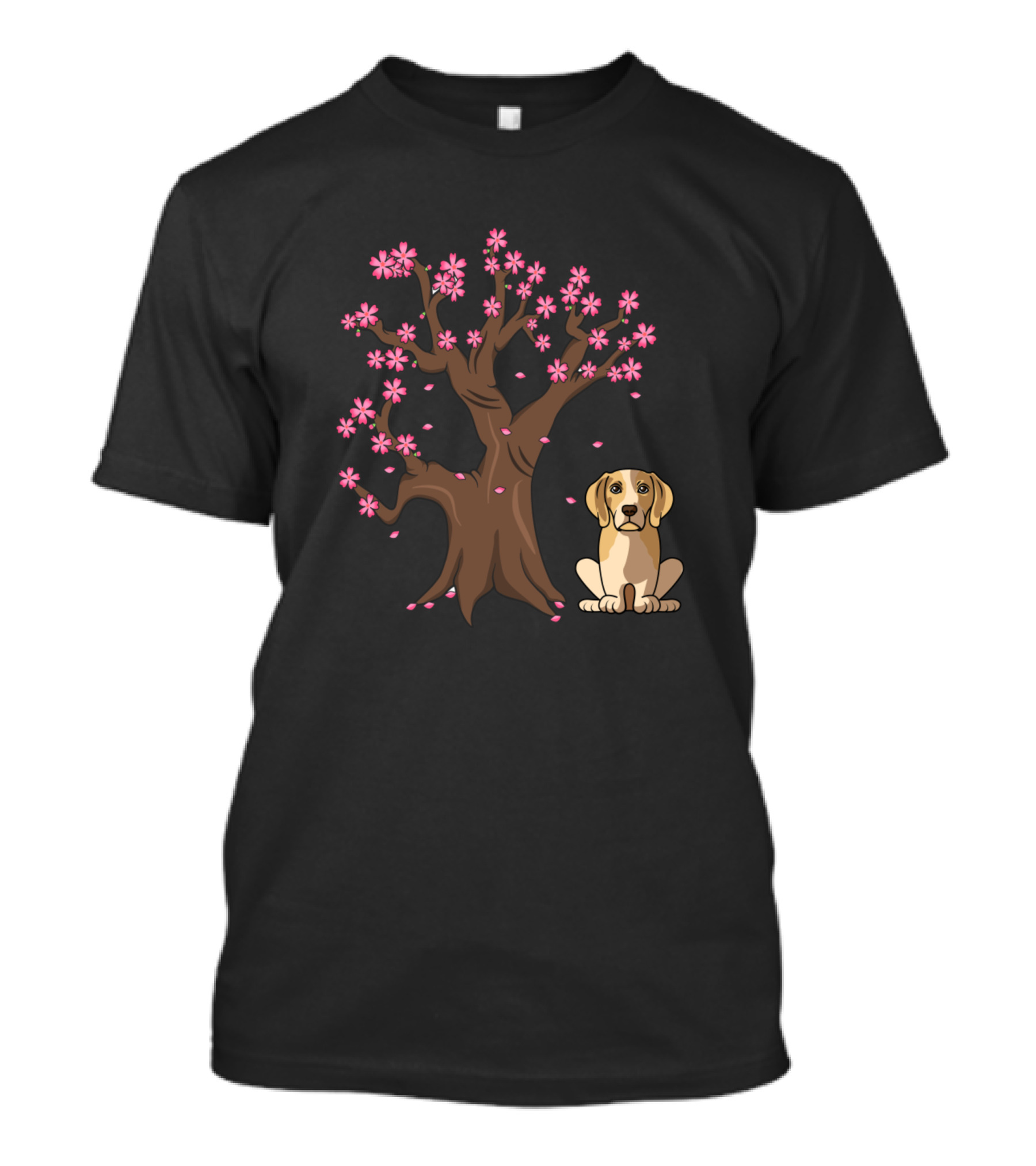 Beagle Dog With Japanese Cherry Blossom Tree T-Shirt