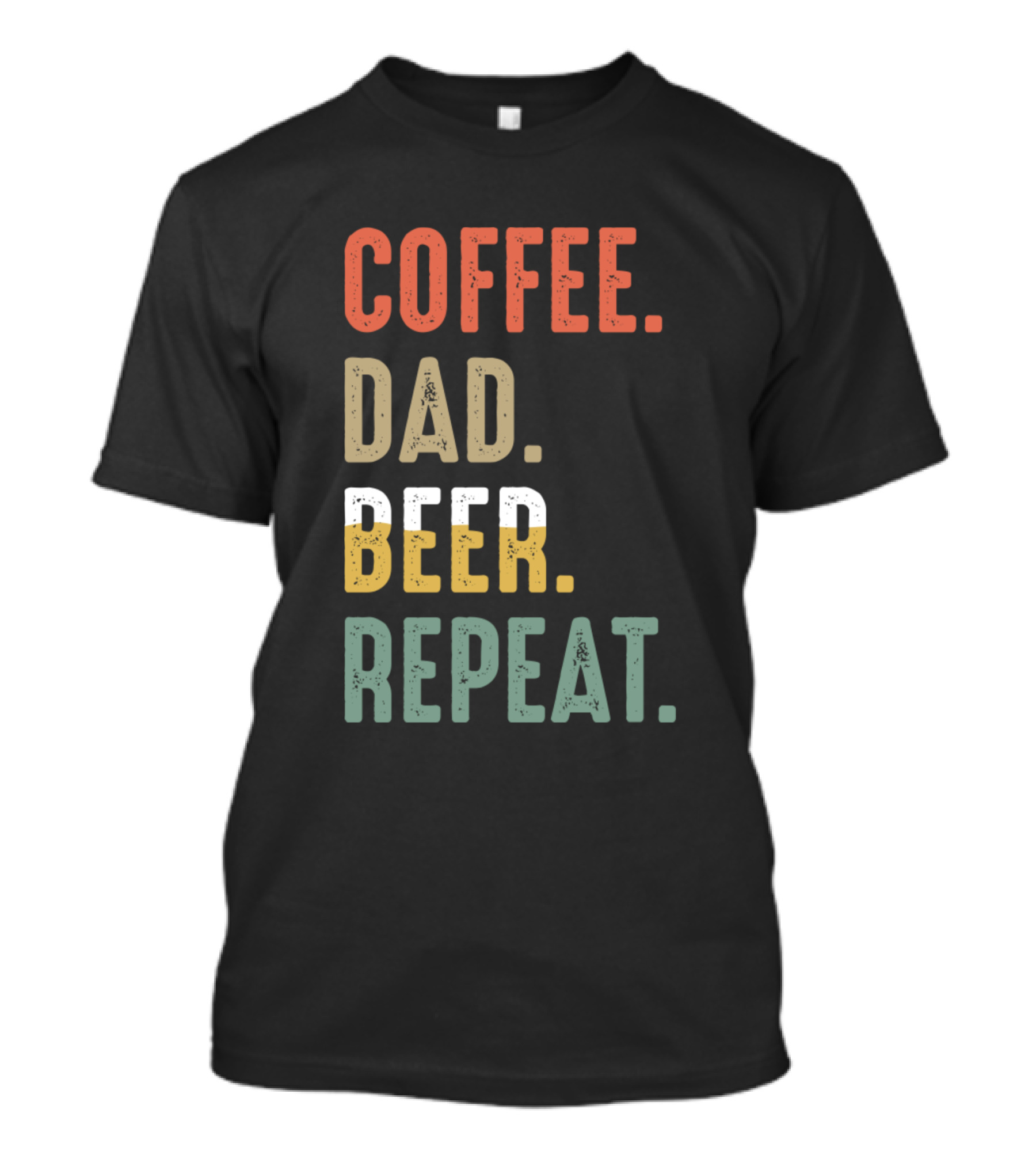COFFEE DAD BEER REPEAT Vintage Funny T-Shirt