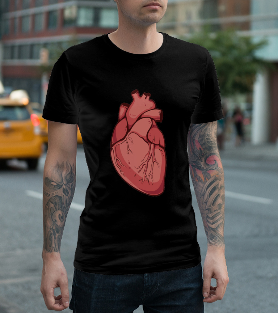 Bloody Anatomical Heart Icon Realistic Core Representation T-Shirt