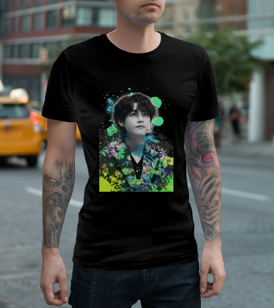 BTS V Vibrant Splash Fanart T-Shirt