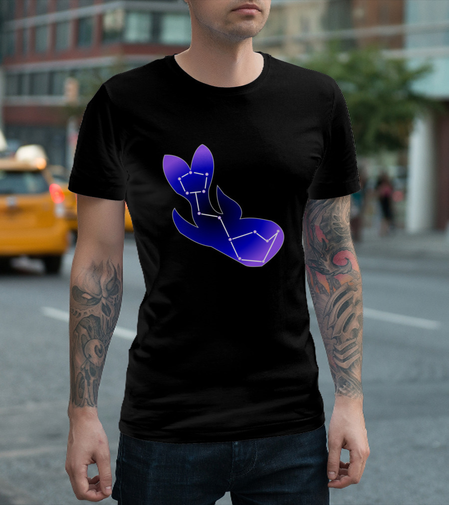 Constellation Whale Silhouette with Stars T-Shirt