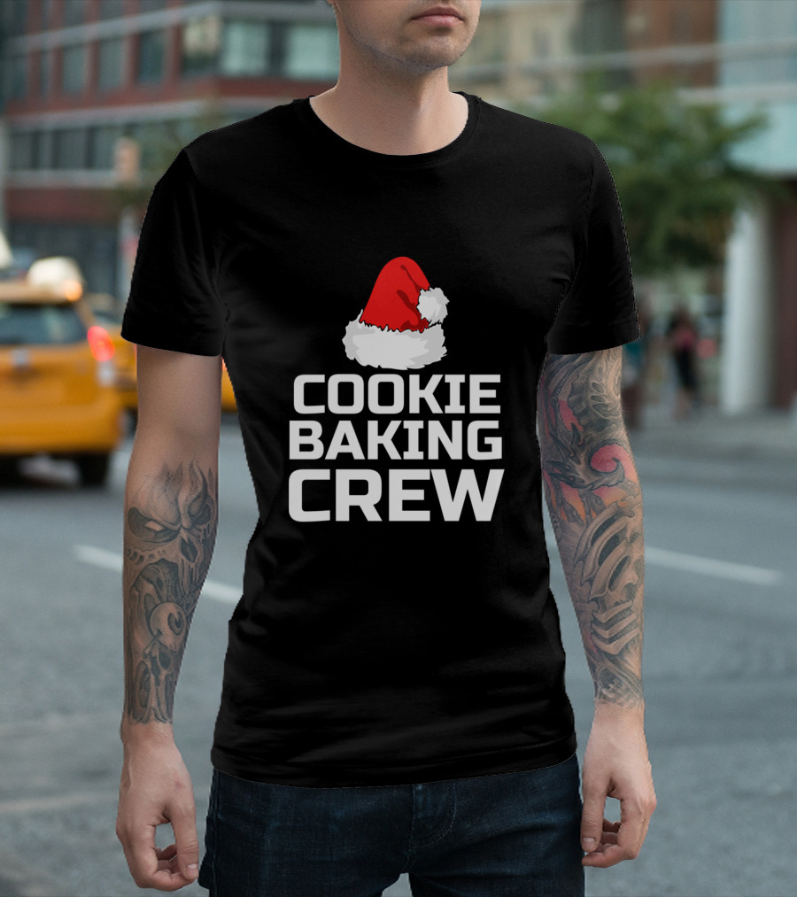 Cookie Baking Crew Funny Christmas Gingerbread Santa Hat T-Shirt