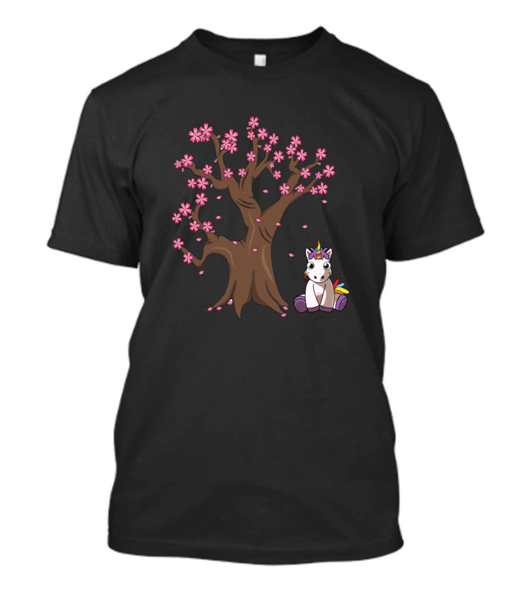 Cute Unicorn Love R Japanese Cherry Blossom Tree T-Shirt