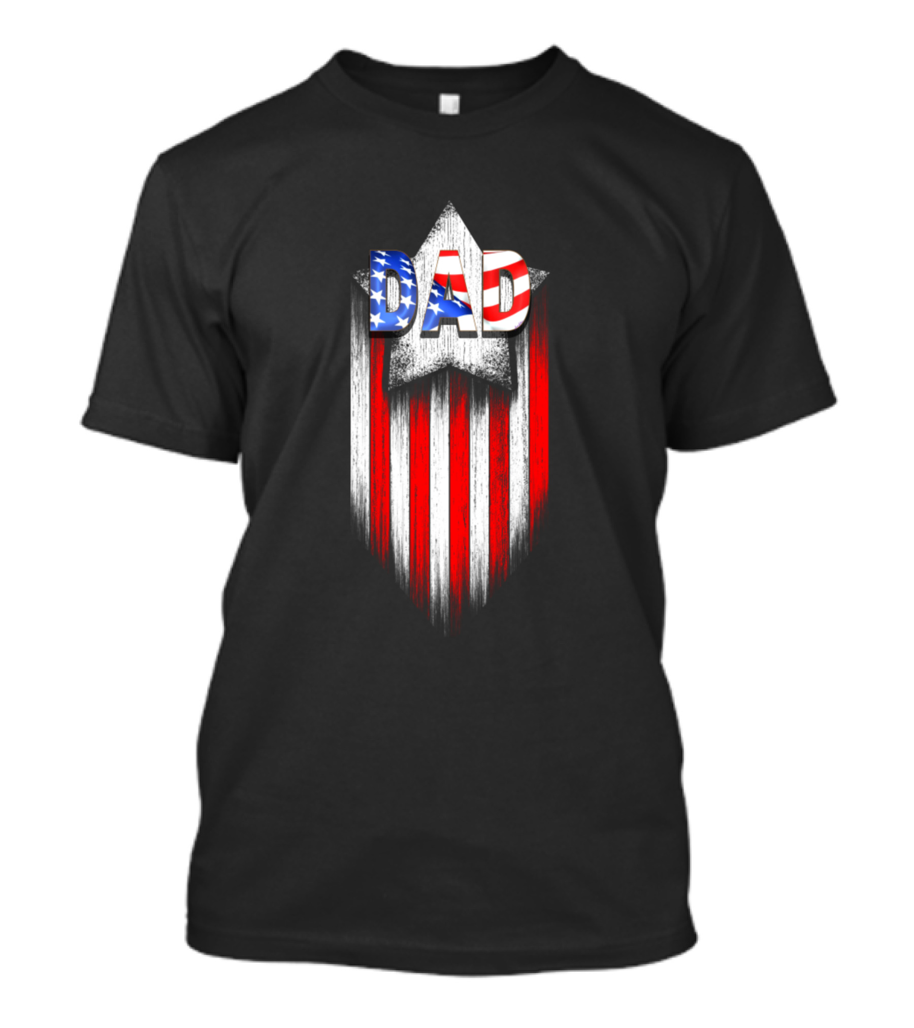 Dad American Hero Star And Stripes Patriotic T-Shirt