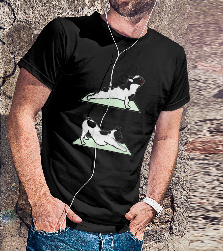 French Bulldog Yoga Inhale Exhale Mat Stretching Poses T-Shirt