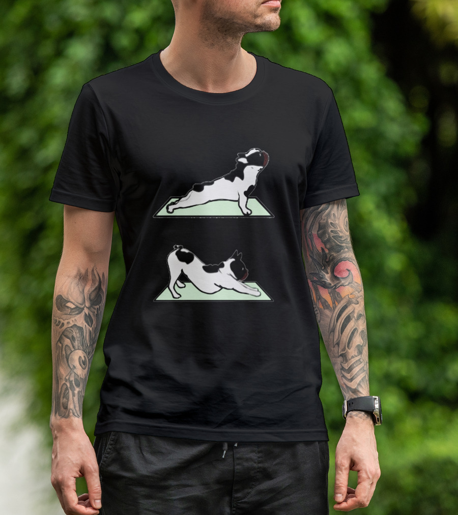 French Bulldog Yoga Inhale Exhale Mat Stretching Poses T-Shirt