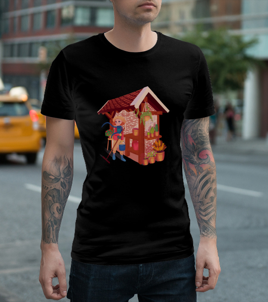 Charming Garden Farmer By Rustic Shed T-Shirt