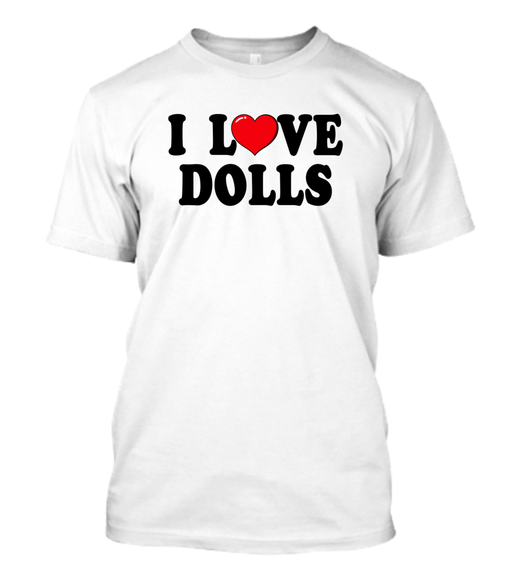 I Heart Love Dolls Typography T-Shirt