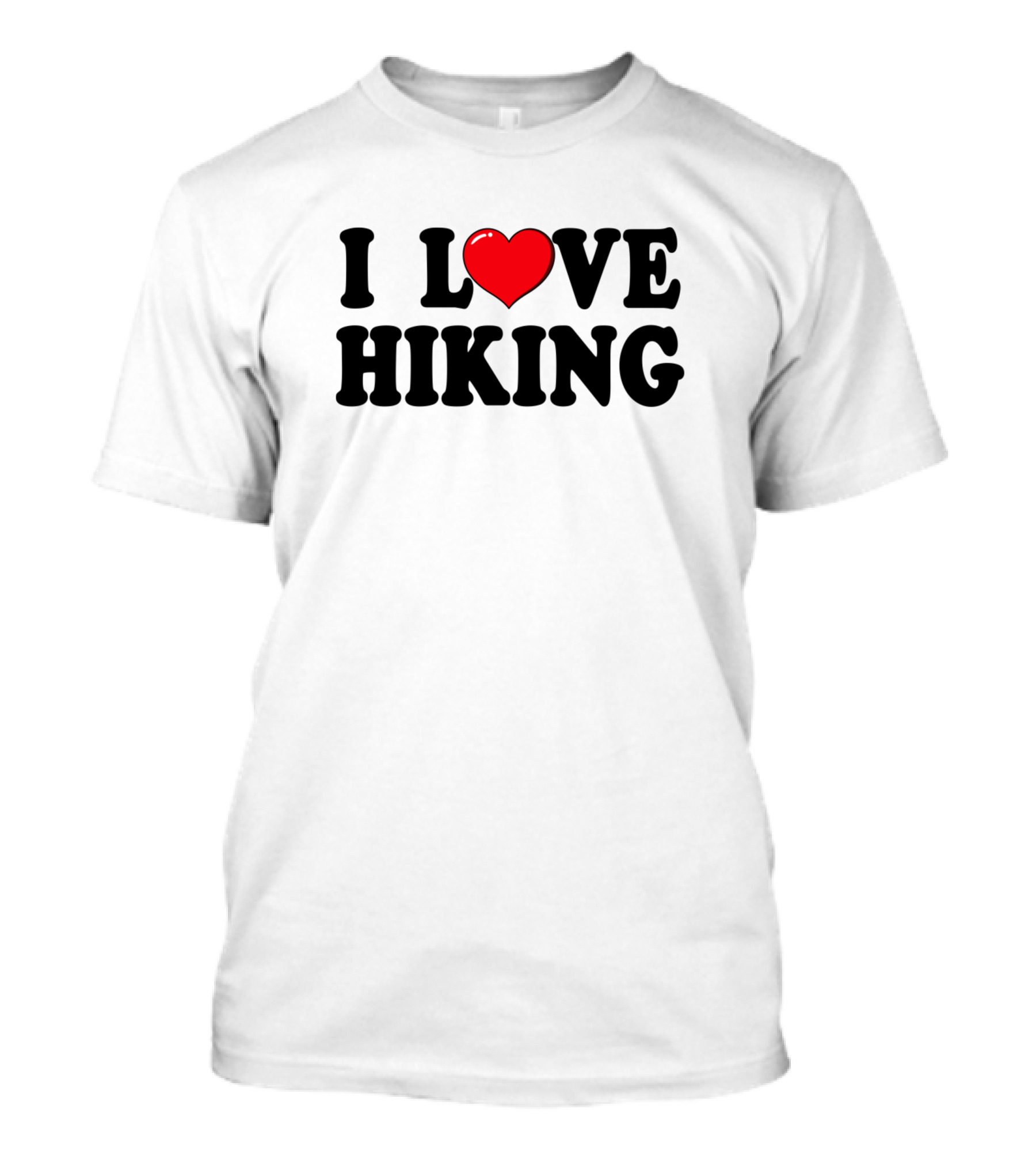 I Heart Hiking Typography Text T-Shirt