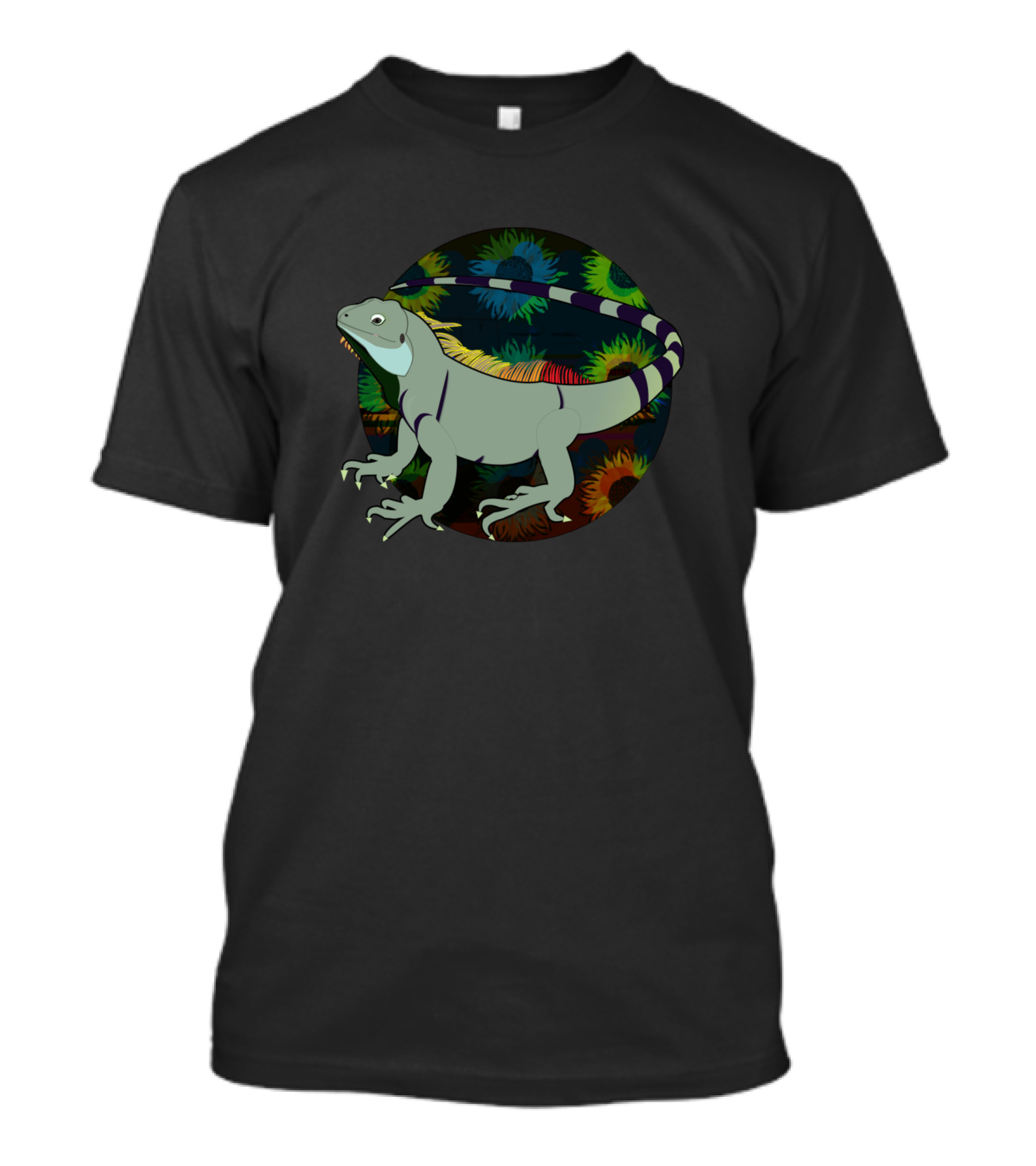 Iguana With Colorful Abstract Background T-Shirt