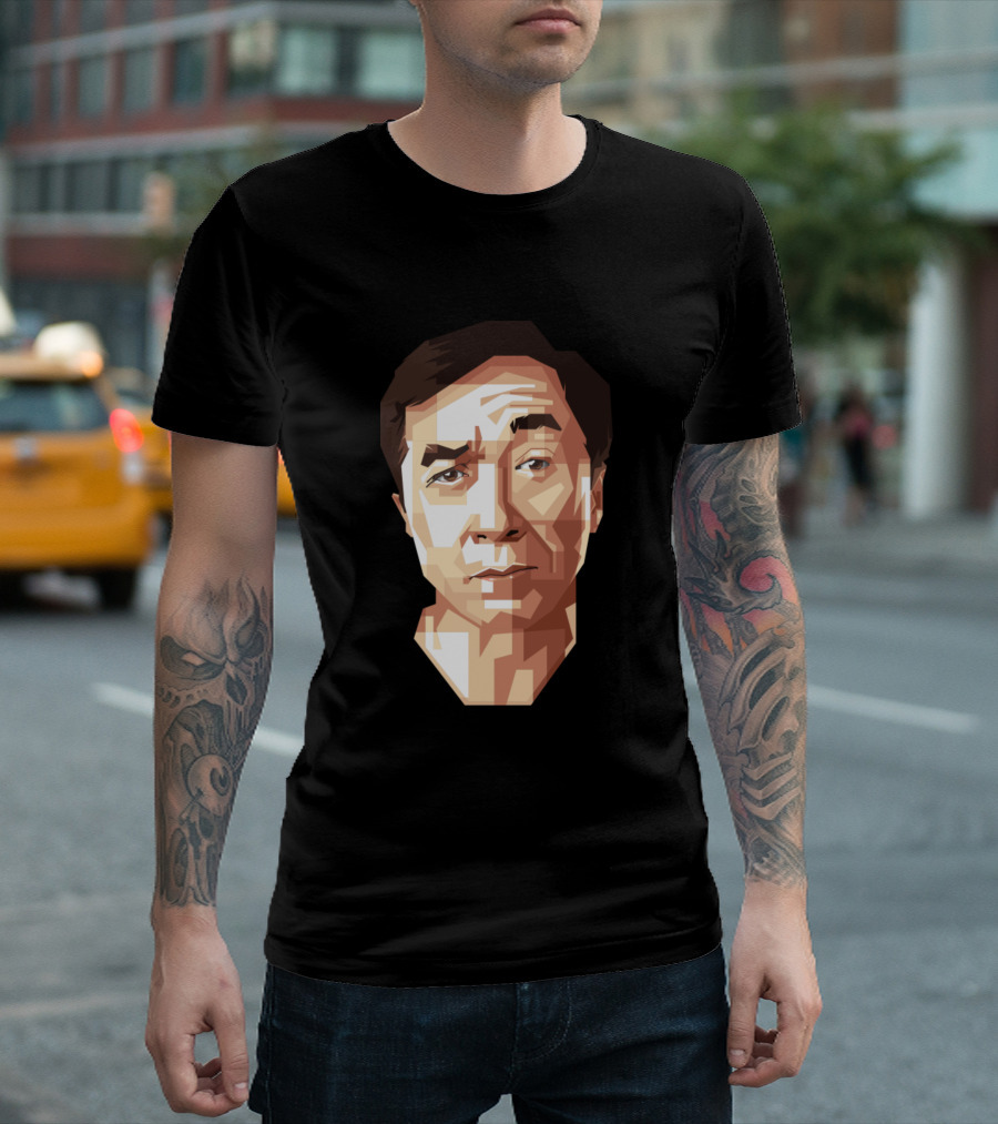 Jackie Chan Geometric Style Portrait T-Shirt
