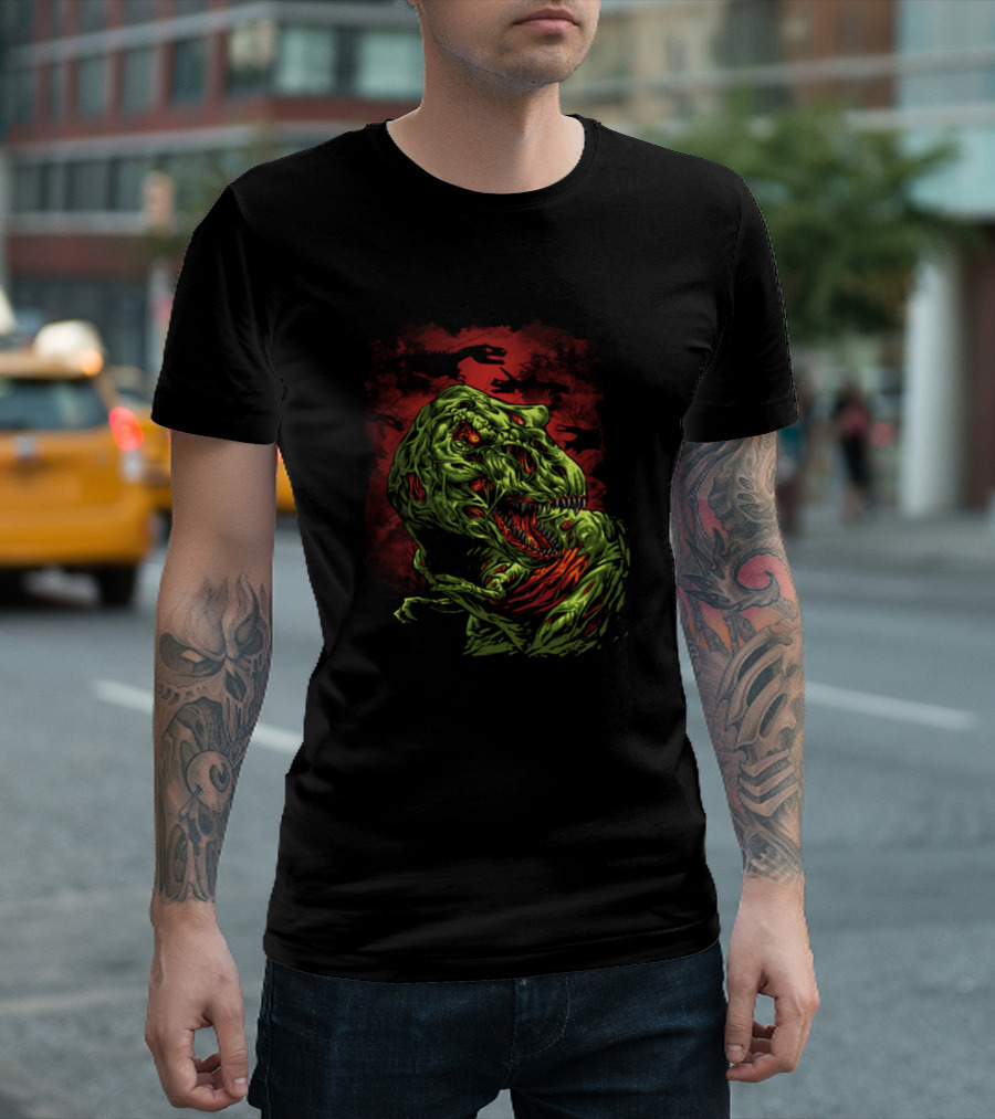 Jurrasic Zombie Dinosaur T-Rex Undead Monster T-Shirt