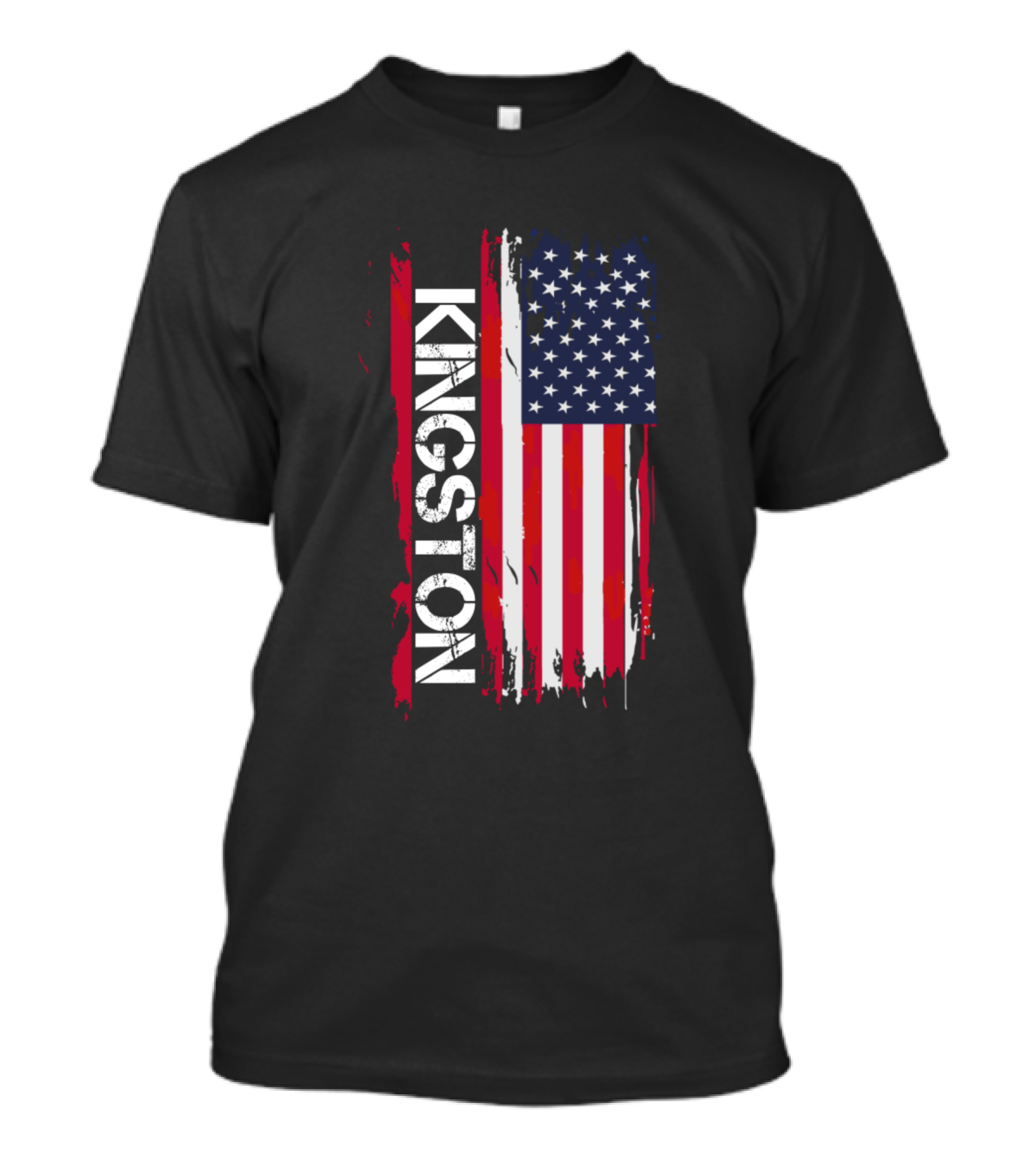 Kingston Vintage Font USA Flag T-Shirt