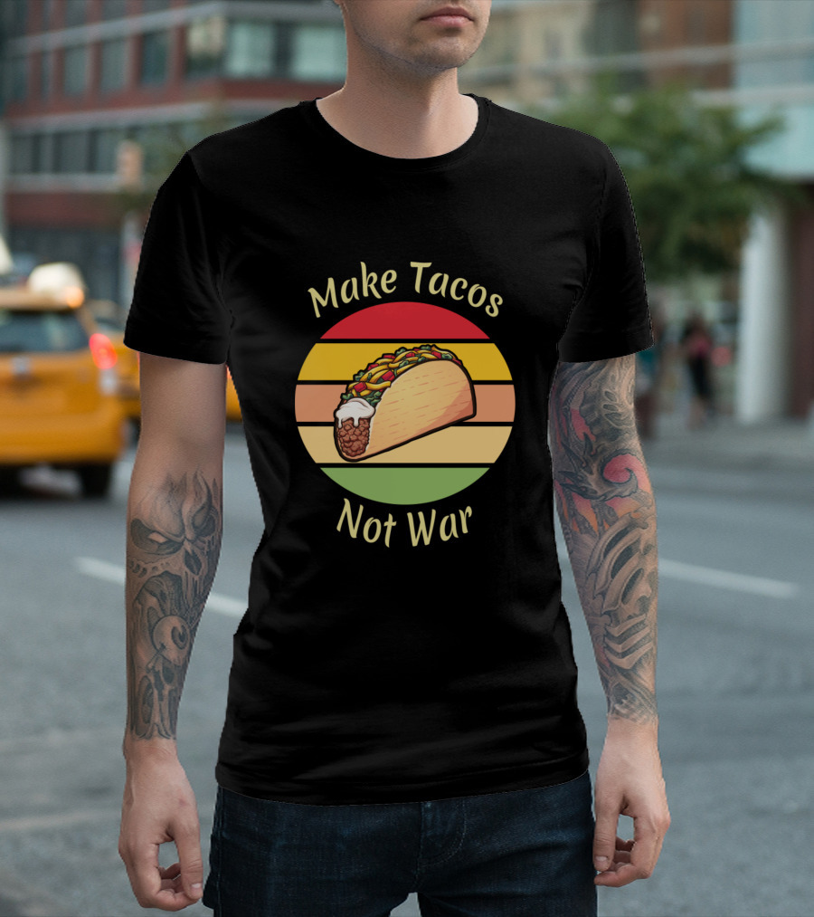 Make Tacos Not War Retro Taco T-Shirt