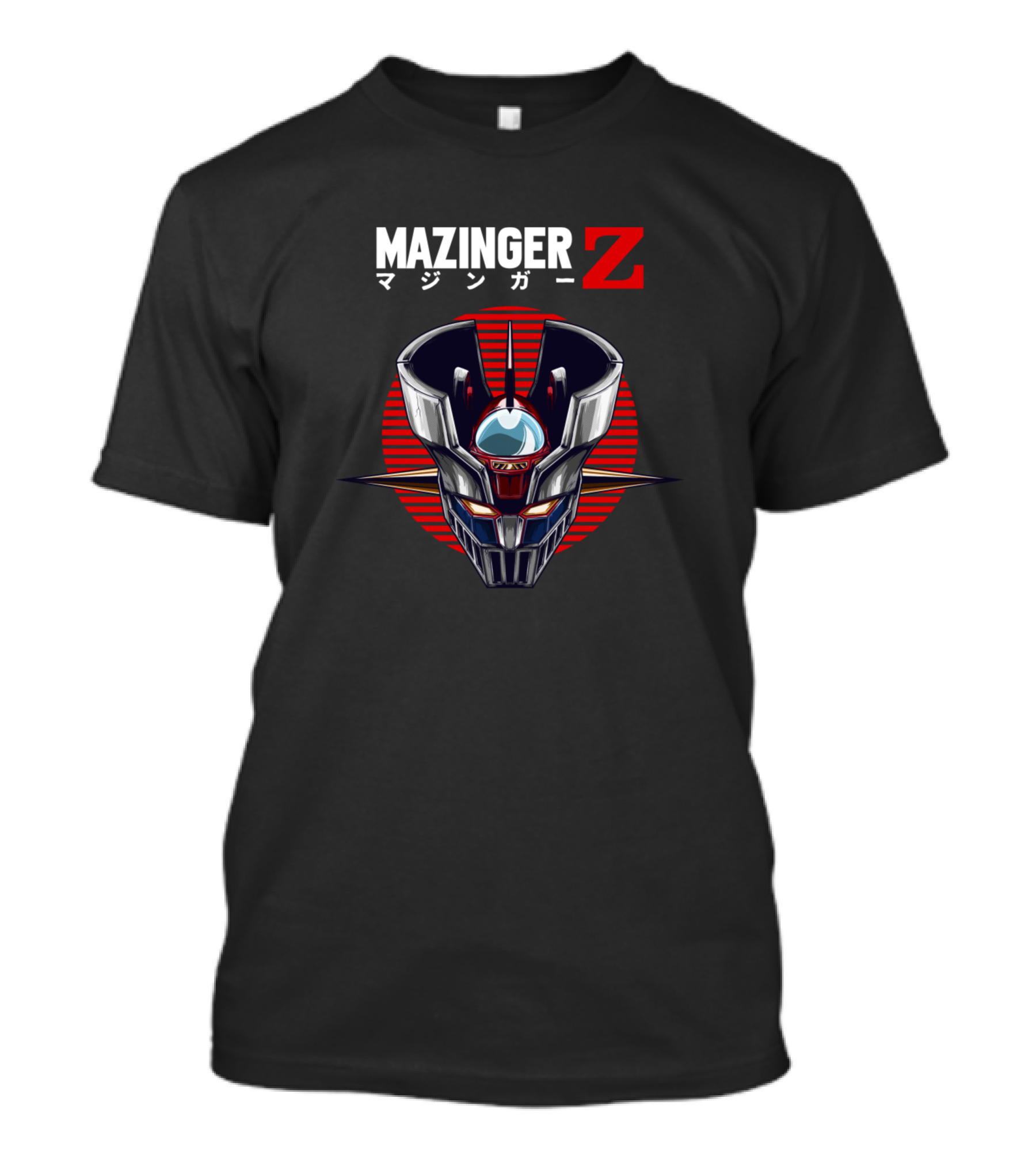 Mazinger Z Robot Face Red Stripes T-Shirt