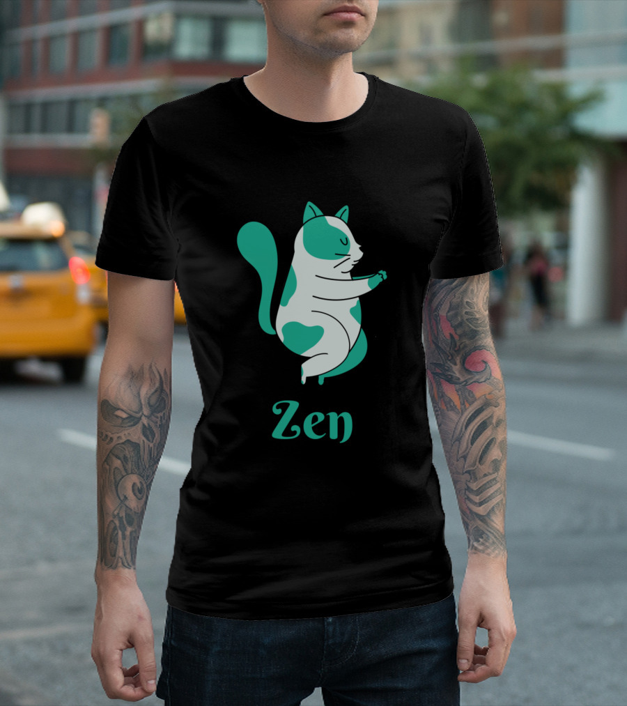 Namaste Zen Cat Yoga Pose Calm and Peaceful Zen T-Shirt