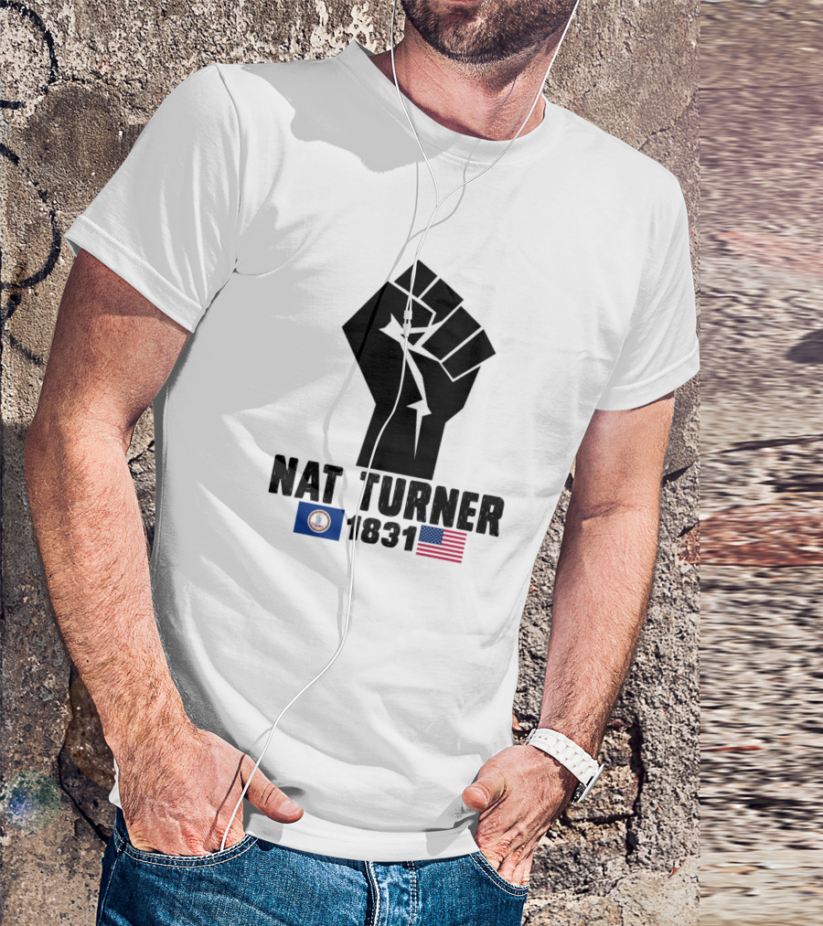 Nat Turner 1831 Virginia Seal Fist American Flag T-Shirt