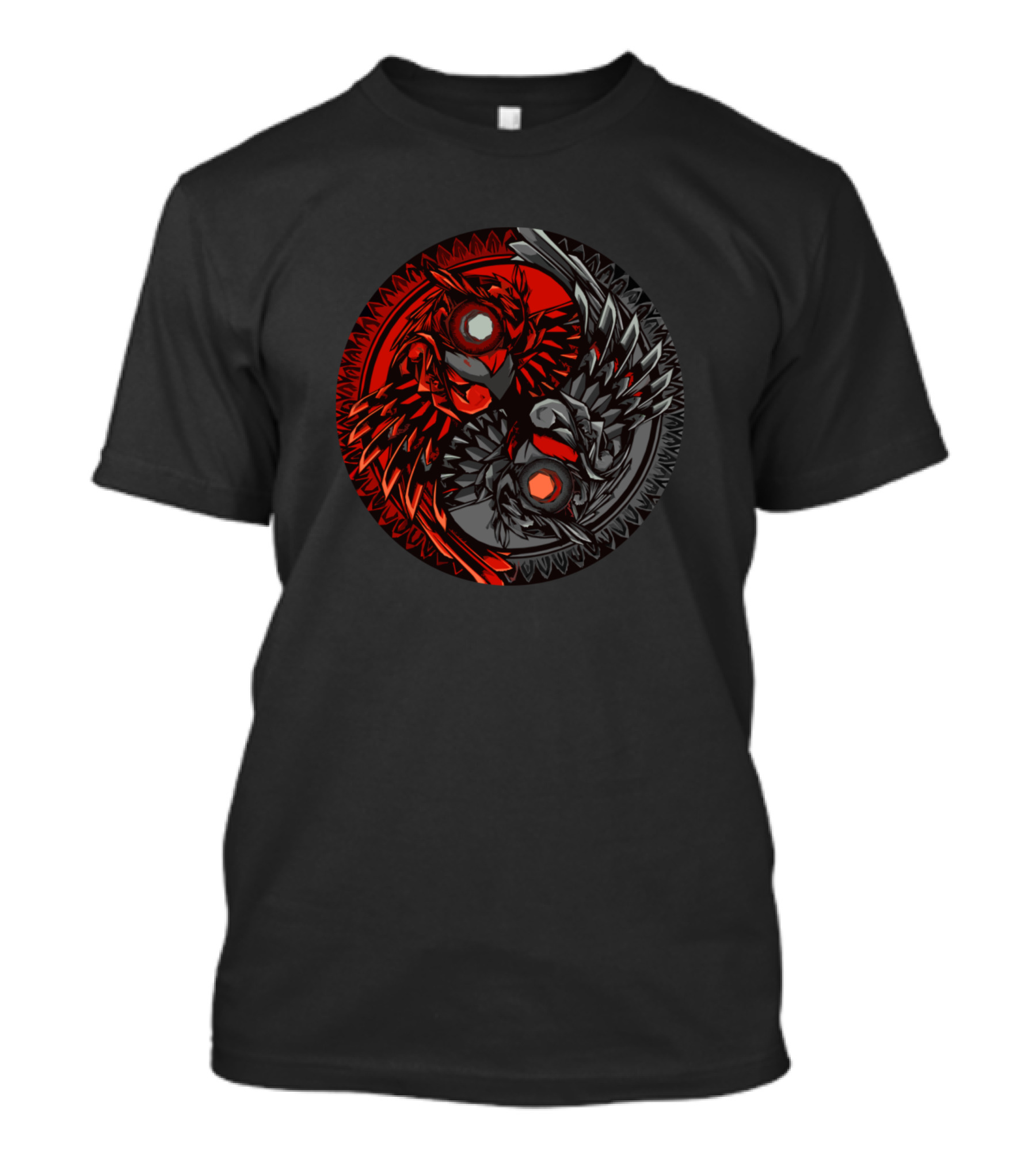 Yin Yang Owl Bird Circle T-Shirt