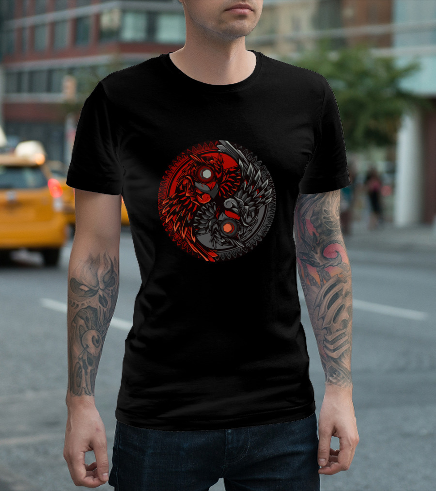 Yin Yang Owl Bird Circle T-Shirt