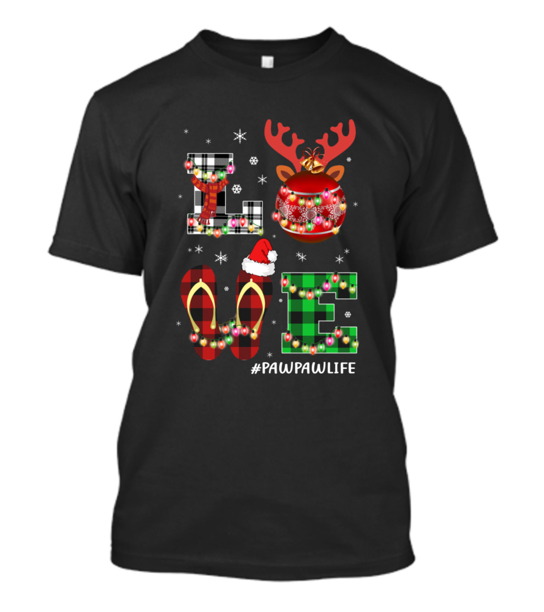 LOVE Christmas Pawpawlife Reindeer Ornament Holiday T-Shirt