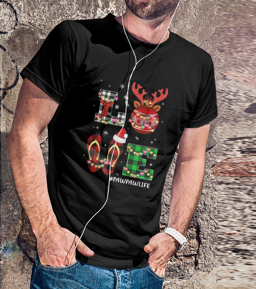 LOVE Christmas Pawpawlife Reindeer Ornament Holiday T-Shirt