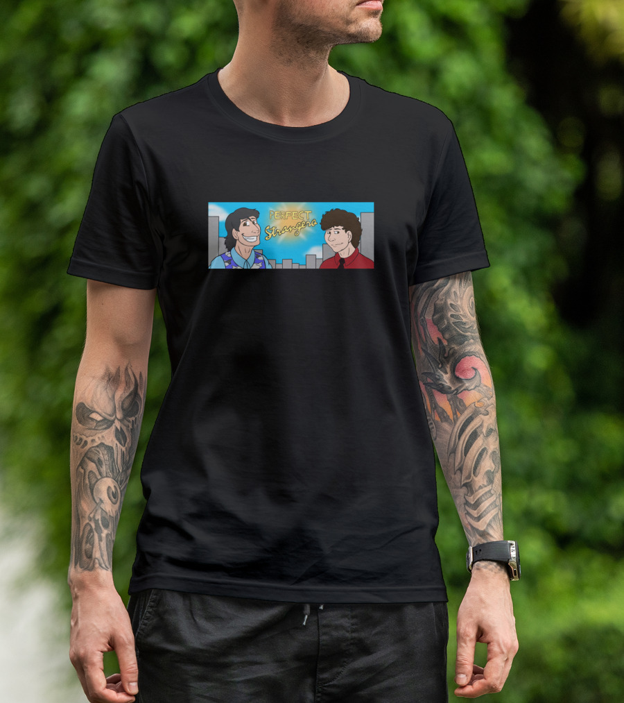Perfect Strangers Cartoon Characters City Skyline T-Shirt
