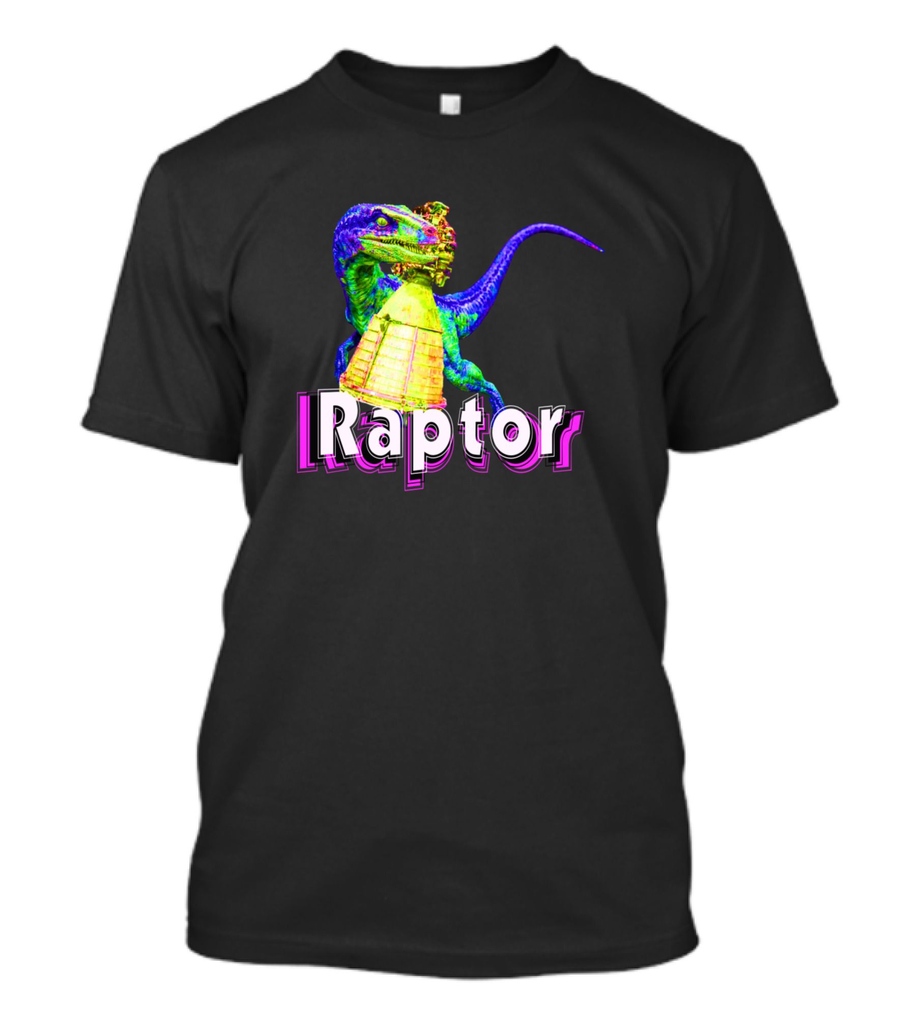 Raptor Dinosaur With Neon Colors T-Shirt