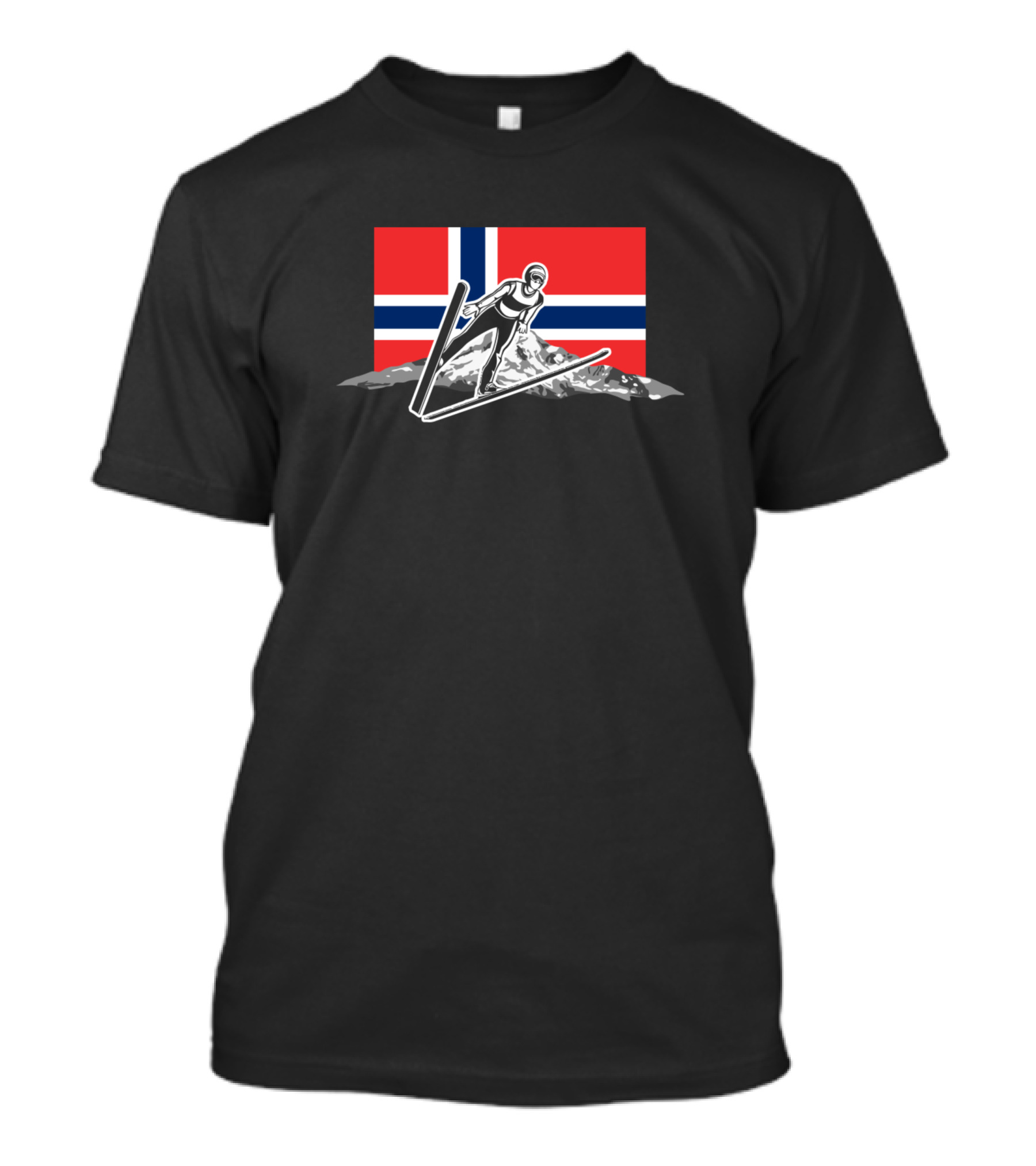 Norwegian Ski Jumping Winter Sports Ski Jumper Snow Flag T-Shirt