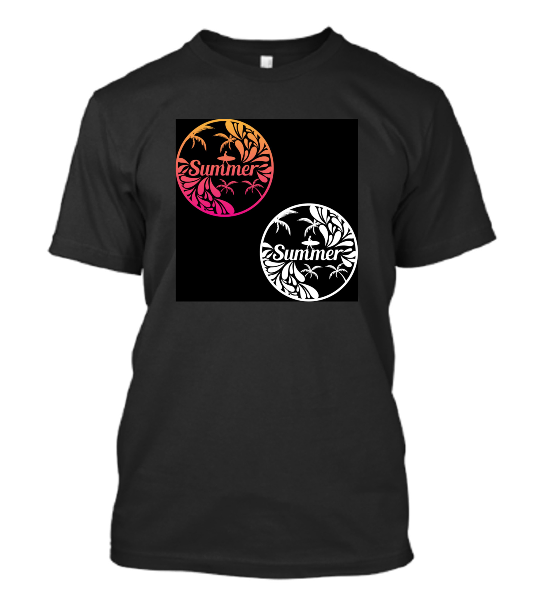 Summer Tropical Palm Circles T-Shirt